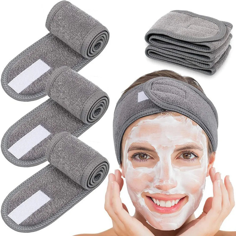 Women Adjustable SPA Facial Headband Bath Makeup Hair Band Headbands