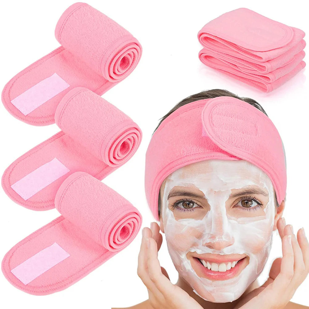 Women Adjustable SPA Facial Headband Bath Makeup Hair Band Headbands